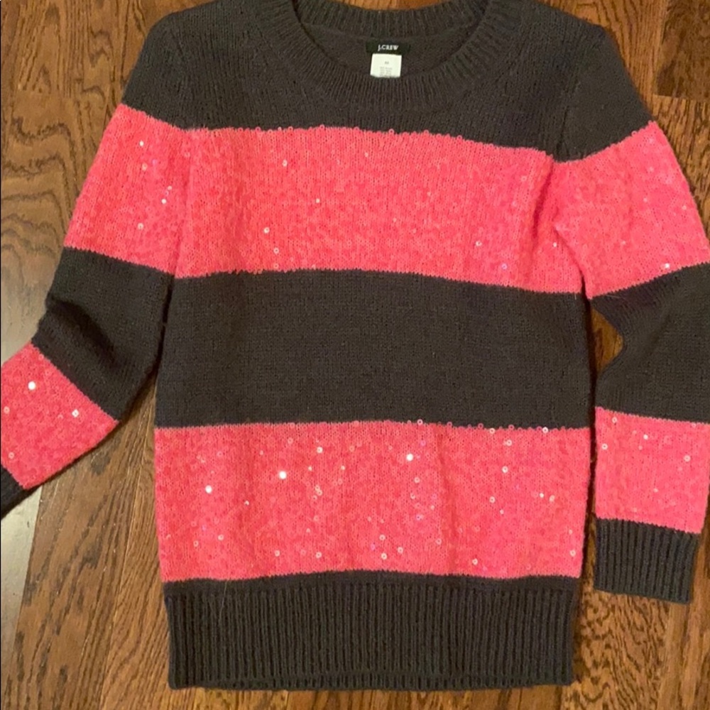 J Crew xs grey and pink sweater